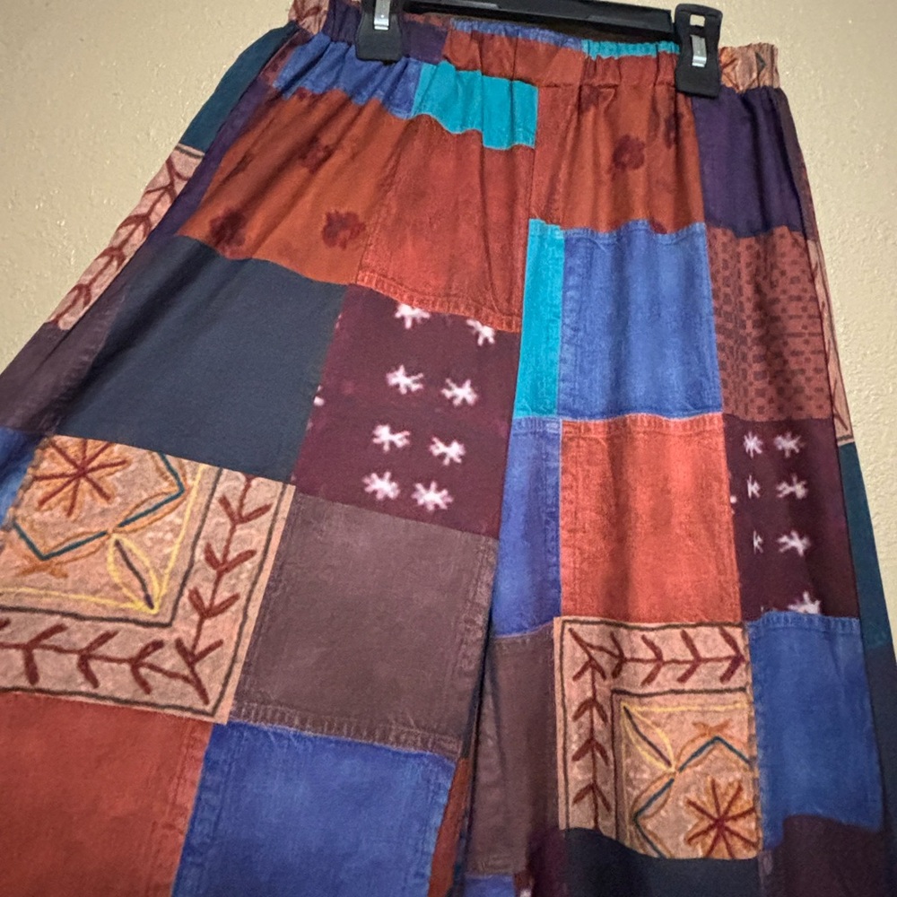 ROMWE Colorful Patchwork Wide-Leg Pants - Picture 3 of 8